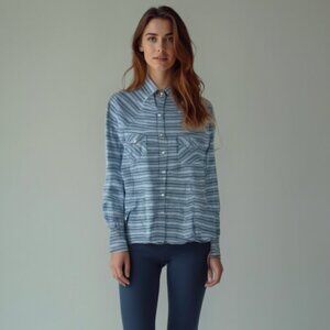PANHANDLE western Blue Striped Shirt S